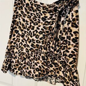 Urban Outfitters Tan Cream Mini Wrap Skirt